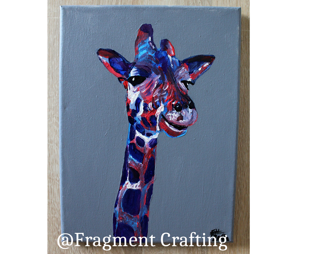 Acrylic Colourful Giraffe Original Painting