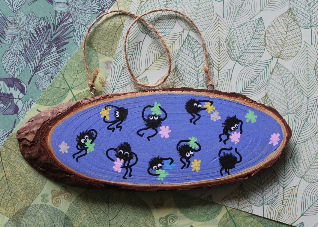 Soot Sprites Small Hanging Plaque (Blue)