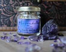 Load image into Gallery viewer, A small jar of Lavender and Vanilla bath salts.
