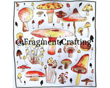 Load image into Gallery viewer, A colourful print illustration of Autumn Mushrooms.
