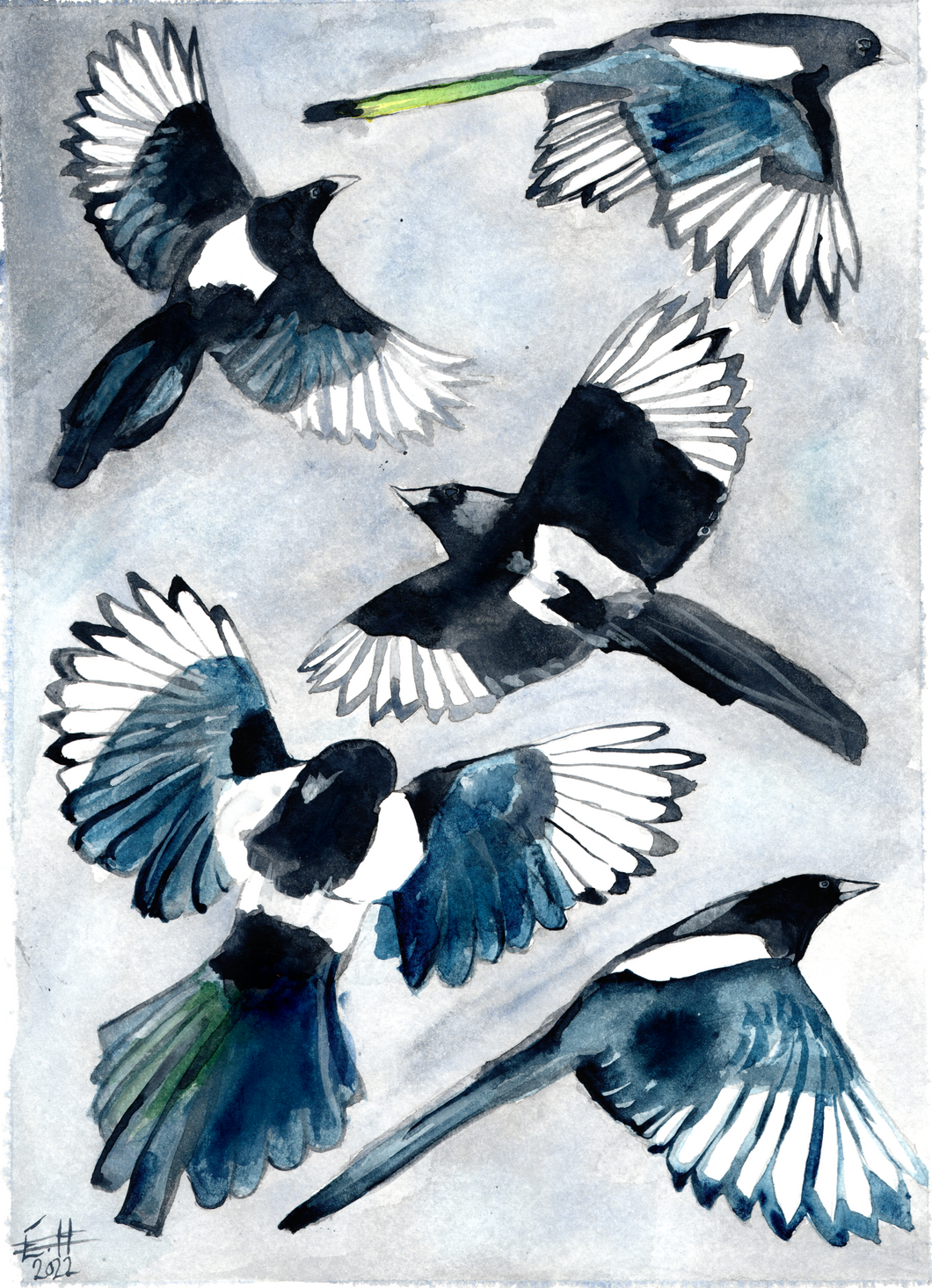 Five for Silver Original Watercolour Painting
